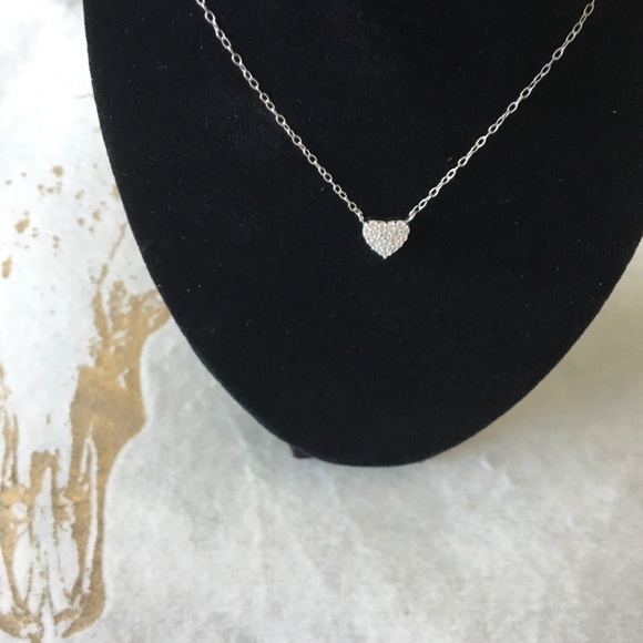 SOTM Jewelry - New ღ Pave CZ Heart ღ 925 SS Station Necklace ღ